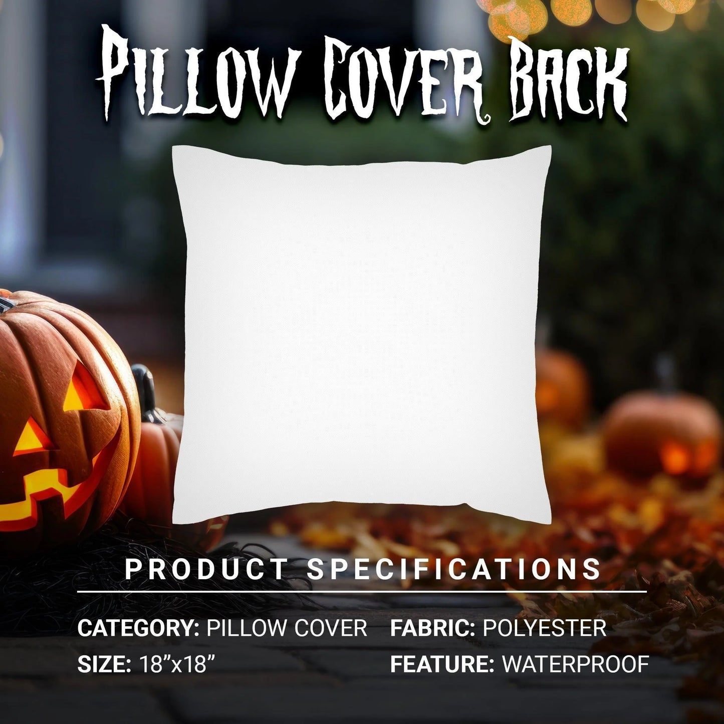 Halloween Decoration Ghost Spooky Waterproof Throw Pillow 18 X 18 in Set of 4, Beautiful Cushion Covers for Halloween Sofa Couch Decoration, Pillow Insert Included