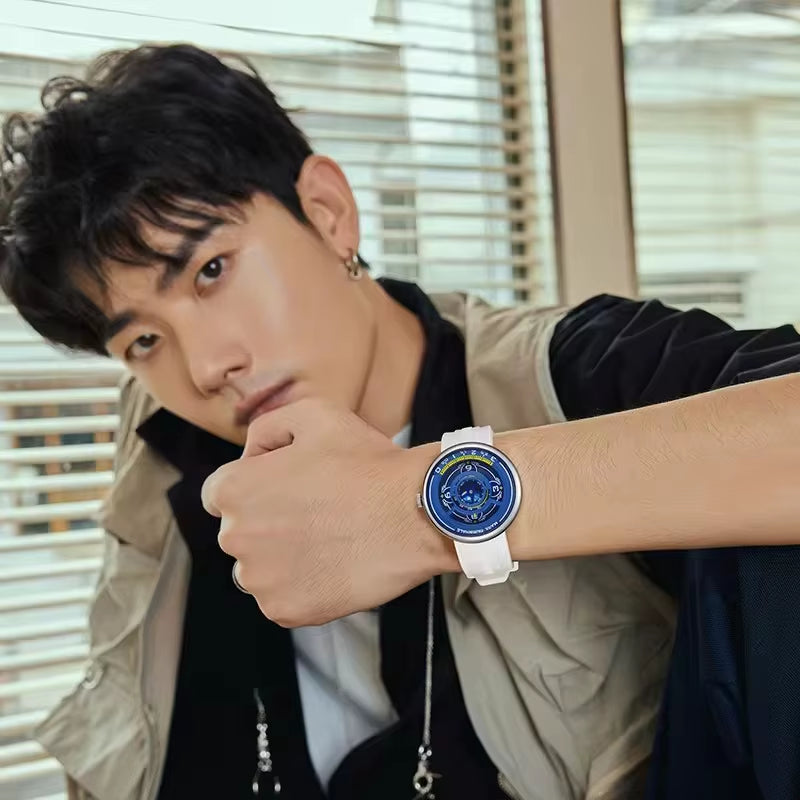 Mark  5990 Trendy Casual Earth 3D Relojes Hombre Fashionable Luminous Wristwatch Sports Quartz Watches for Men Gift