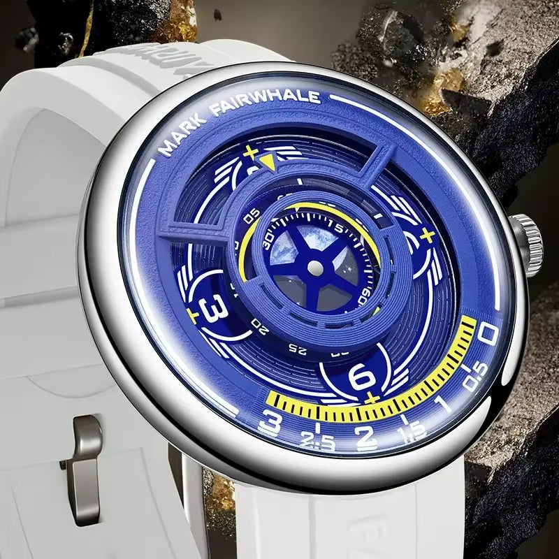 Mark  5990 Trendy Casual Earth 3D Relojes Hombre Fashionable Luminous Wristwatch Sports Quartz Watches for Men Gift